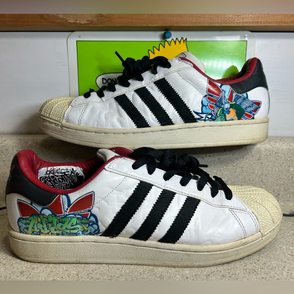 2008 RARE Adidas Superstar 2 Scotty 76 Graffiti Sneakers Men’s Size 10 USED